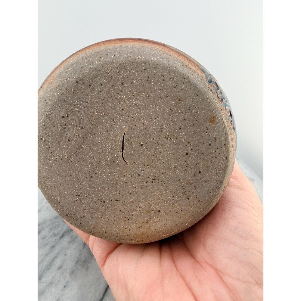 Vintage Klickitat Pottery Studio Art Vase Hand Thrown Stoneware Jar Blue Brown - Picture 13 of 14